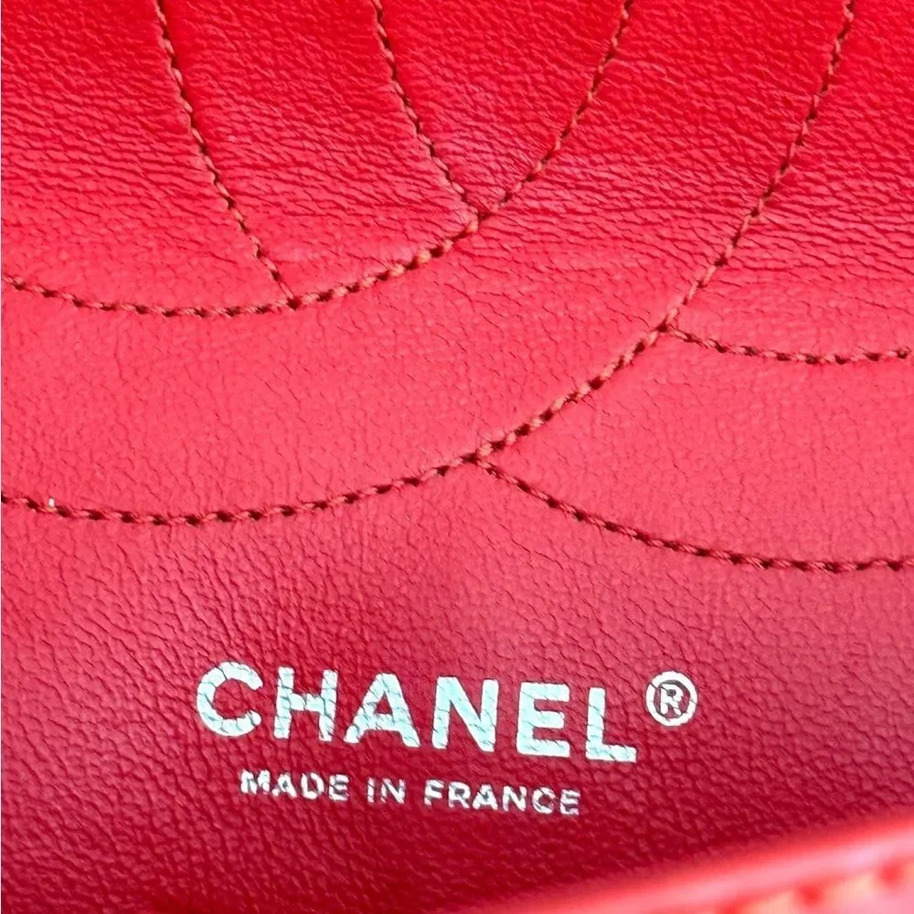 CHANEL Reissue 2.55 Medium Red Quilted Leather Dbl FlapBag w/COA